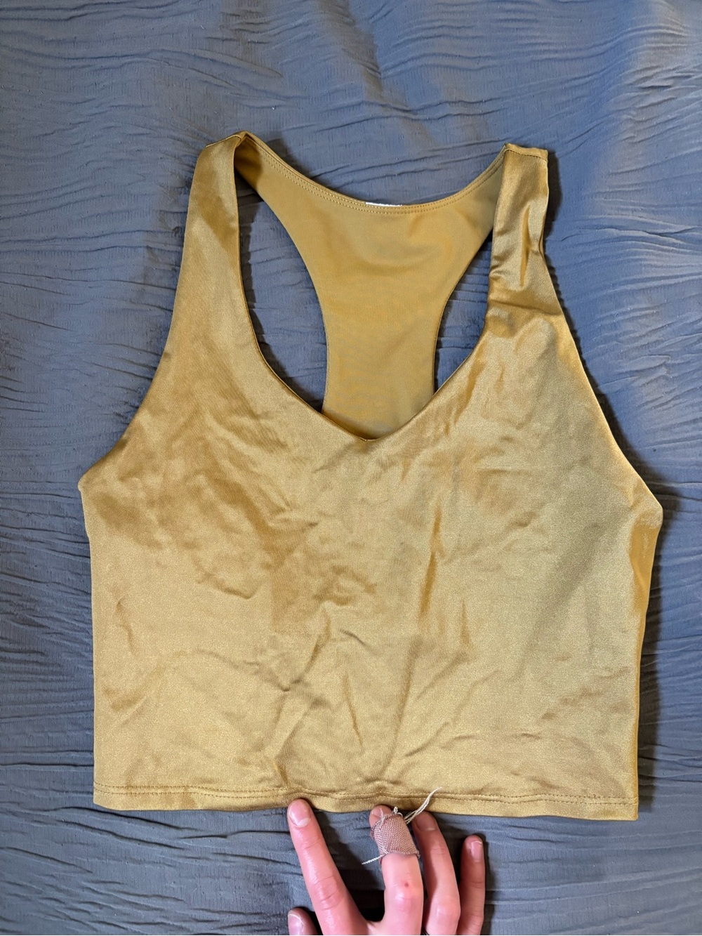 Fabletics shiny/gold Racerback Crop Tank